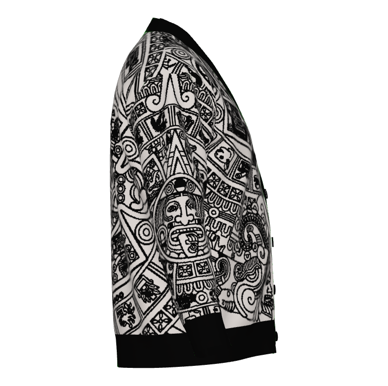 Mexica / Azteca Calendar (Black & Bone) - Unisex Knit Cardigan
