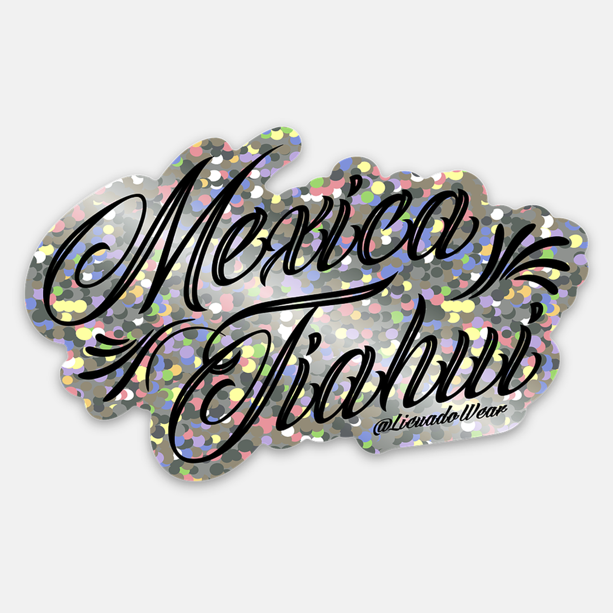 Mexica Tiahui - Silver Glitter Holographic Sticker