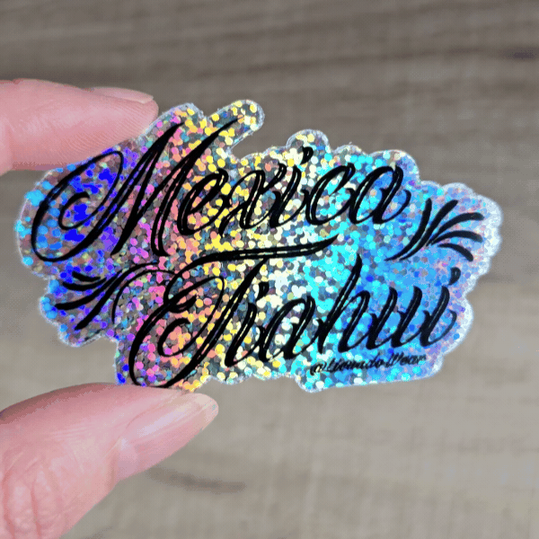 Mexica Tiahui - Silver Glitter Holographic Sticker