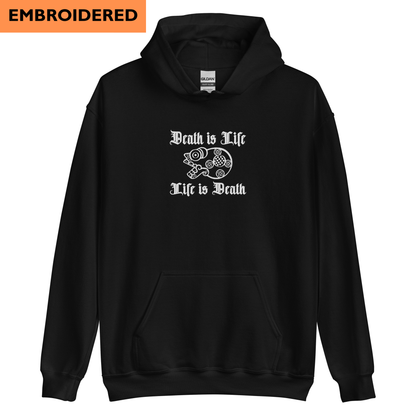 Death is Life, Life is Death Calavera - Embroidered Unisex Hoodie