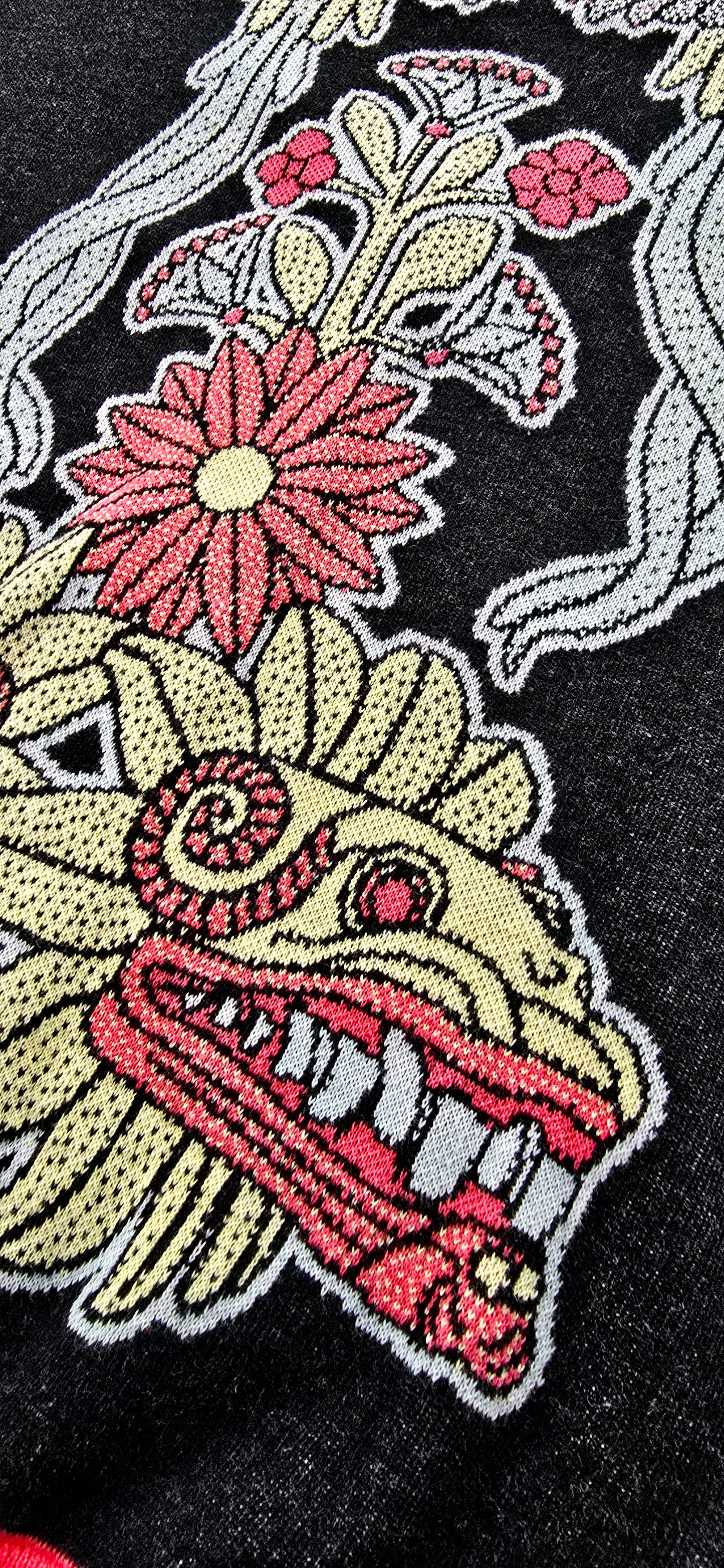 Quetzal y Quetzalcoatl con Flor - Unisex Knit Cardigan