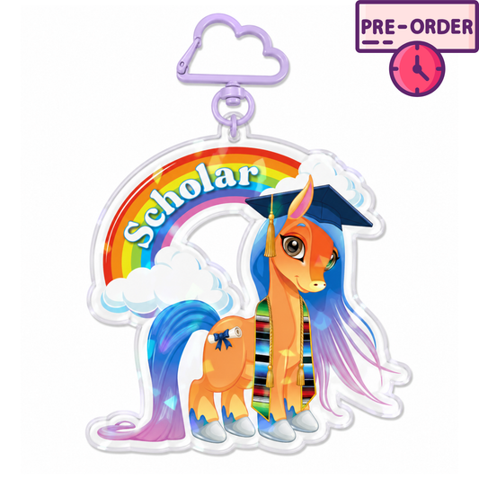 Scholar Pony - Acrylic Keychain Charm [PRE-ORDER]