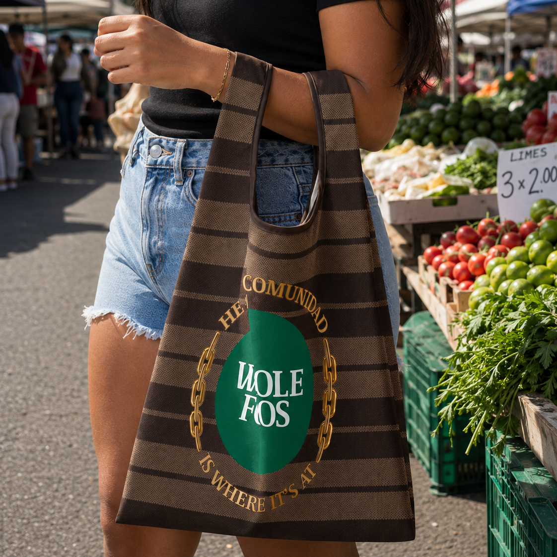 WHOLE FOOS (Healthy comunidad is where it's at) - Reusable Shopping bag