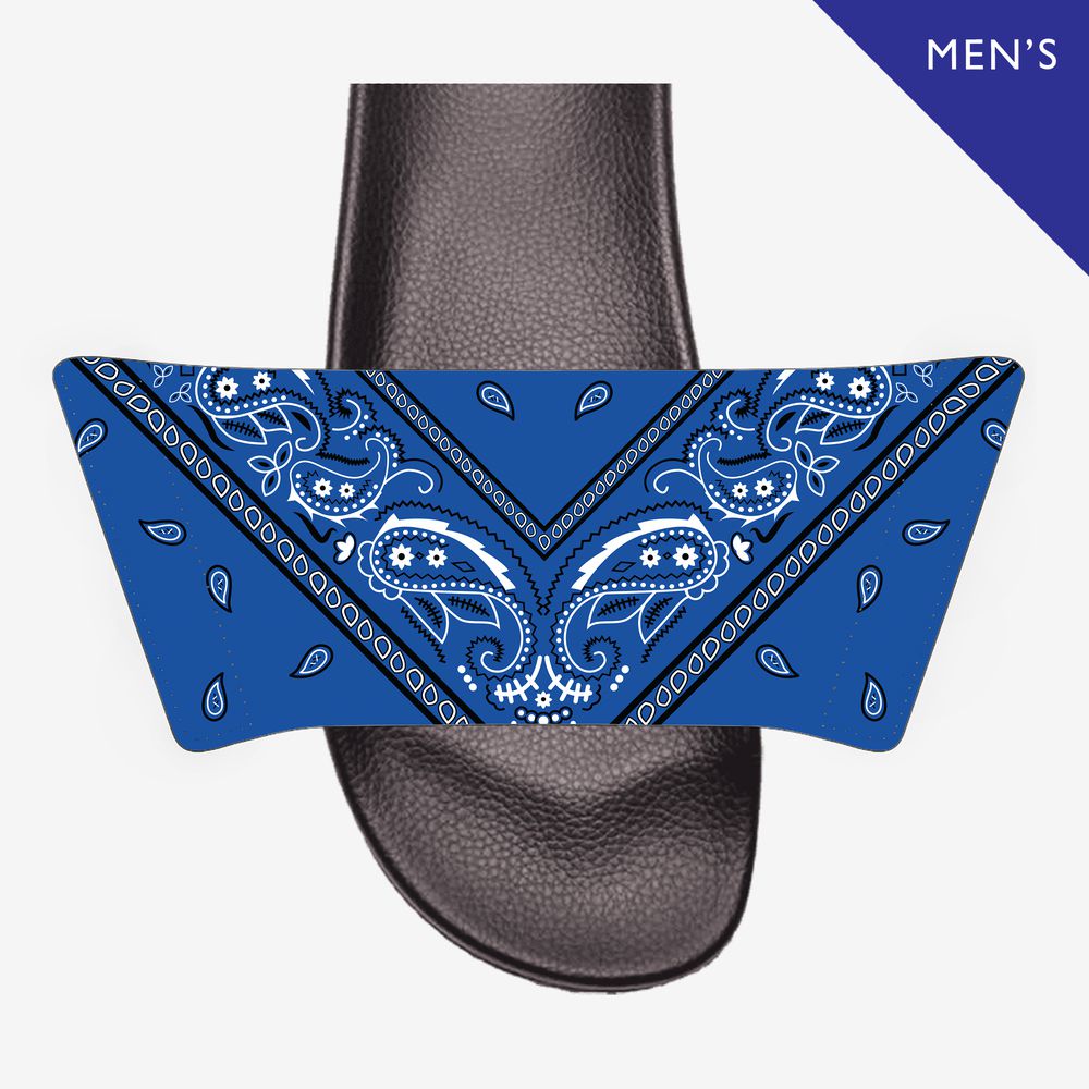 Add On Straps for Men's Slides - Bandana Designs (Cool Colors)