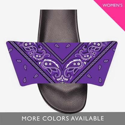 Add On Straps for Women's Slides - Bandana Designs (Choose Purple, Orchid, Red)