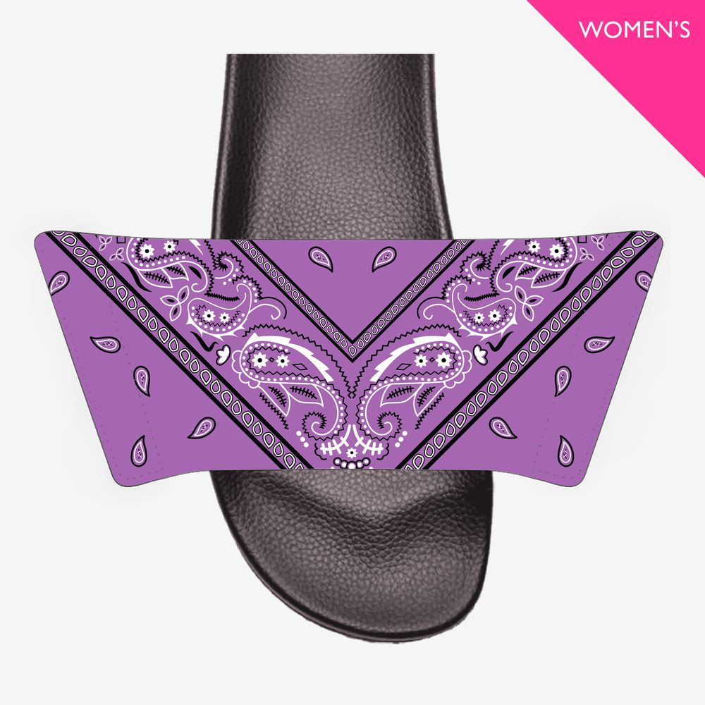 Add On Straps for Women's Slides - Bandana Designs (Choose Purple, Orchid, Red)