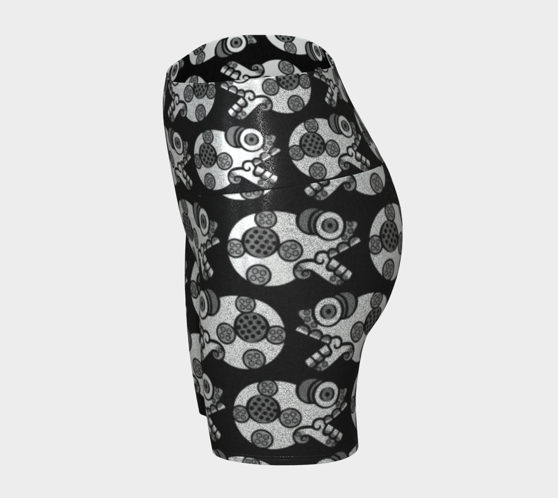 Day of the Dead Black & Silver Calavera – Sparkle Bike Shorts