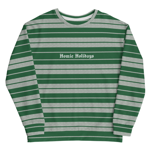 Green Homie Holidays (Charlie Brown Stripe) - Unisex Sweatshirt