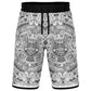 Aztec Calendar (Black & White) 2025 - Unisex Basketball Shorts