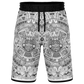Aztec Calendar (Black & White) 2025 - Unisex Basketball Shorts