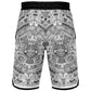 Aztec Calendar (Black & White) 2025 - Unisex Basketball Shorts