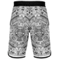 Aztec Calendar (Black & White) 2025 - Unisex Basketball Shorts