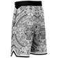 Aztec Calendar (Black & White) 2025 - Unisex Basketball Shorts
