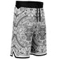 Aztec Calendar (Black & White) 2025 - Unisex Basketball Shorts