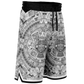 Aztec Calendar (Black & White) 2025 - Unisex Basketball Shorts