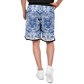 Aztec Calendar (Blue & White) 2025 - Unisex Basketball Shorts
