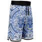 Aztec Calendar (Blue & White) 2025 - Unisex Basketball Shorts