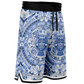Aztec Calendar (Blue & White) 2025 - Unisex Basketball Shorts