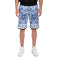 Aztec Calendar (Blue & White) 2025 - Unisex Basketball Shorts