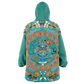 Aztec Calendar (Turquoise Jade & Orange Namor Colors) - Cobija Hoodie