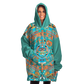 Aztec Calendar (Turquoise Jade & Orange Namor Colors) - Cobija Hoodie