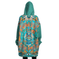 Aztec Calendar (Turquoise Jade & Orange Namor Colors) - Cobija Hoodie