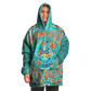 Aztec Calendar (Turquoise Jade & Orange Namor Colors) - Cobija Hoodie