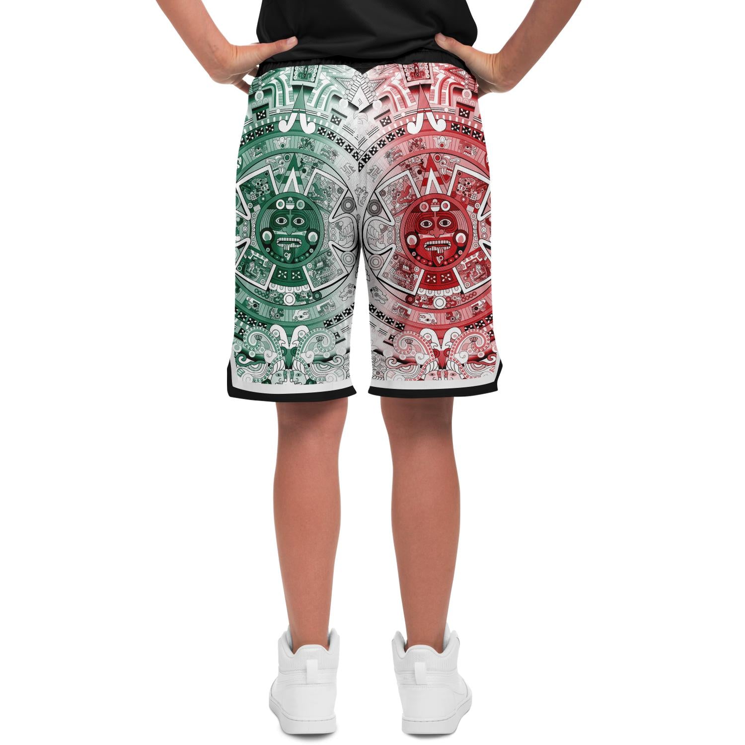 Aztec Calendar (Mexico flag colors) 2025 - Unisex Basketball