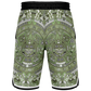 Aztec Calendar (Olive Green, Black, White) 2025 - Unisex Basketball Shorts