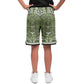 Aztec Calendar (Olive Green, Black, White) 2025 - Unisex Basketball Shorts