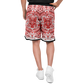 Aztec Calendar (Red & White) 2025 - Unisex Basketball Shorts