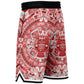 Aztec Calendar (Red & White) 2025 - Unisex Basketball Shorts
