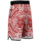 Aztec Calendar (Red & White) 2025 - Unisex Basketball Shorts