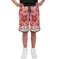 Aztec Calendar (Red & White) 2025 - Unisex Basketball Shorts