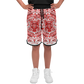 Aztec Calendar (Red & White) 2025 - Unisex Basketball Shorts