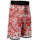 Aztec Calendar (Red & White) 2025 - Unisex Basketball Shorts