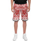 Aztec Calendar (Red & White) 2025 - Unisex Basketball Shorts
