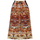 Rust & Tan Aztec Calendar - Flare Fleece Pant