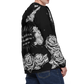 Black and White, Chicano Pen Ink Style Roses - Unisex Waterproof Windbreaker Jacket