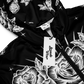 Black and White, Chicano Pen Ink Style Roses - Unisex Waterproof Windbreaker Jacket