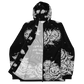 Black and White, Chicano Pen Ink Style Roses - Unisex Waterproof Windbreaker Jacket