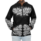 Black and White, Chicano Pen Ink Style Roses - Unisex Waterproof Windbreaker Jacket