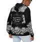 Black and White, Chicano Pen Ink Style Roses - Unisex Waterproof Windbreaker Jacket
