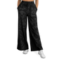 Black on Black Roses - Flare Fleece Pant