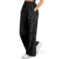 Black on Black Roses - Flare Fleece Pant