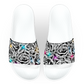 90s Black & White Disco Roses - Unisex Slide Sandal