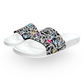 90s Black & White Disco Roses - Unisex Slide Sandal
