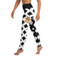 Black & White Mexica Pattern (with Gold Chimalli) - All-Over Print Leggings