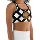 Black & White Mexica Pattern (with Gold Chimalli) - Sports bra