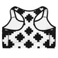 Black & White Mexica Pattern (with Gold Chimalli) - Sports bra